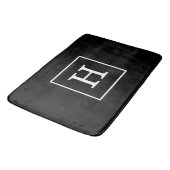 Zwart Wit Omlijst Initieel Monogram Badmat (Gekanteld)