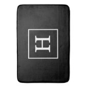 Zwart Wit Omlijst Initieel Monogram Badmat (Voorkant Verticaal)
