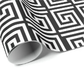 Zwart/wit omslagpapier Grieks Zeer belangrijk ontw Cadeaupapier (Rol Hoek)