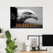 Zwart & Wit Onbevreesd Leiderschap Eagle Eye Poster (Thuiskantoor)
