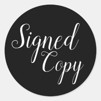 Zwart-wit Ondertekende kopie Schrijver Auteur Ronde Sticker