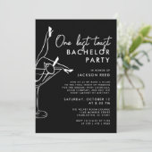 Zwart-wit One Last Toast Martini Bachelor Kaart (Staand voorkant)