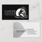 Zwart Wit One-legged King Pigeon Yoga Class Pass Klantenkaartje (Voorkant / Achterkant)