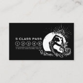 Zwart Wit One-legged King Pigeon Yoga Class Pass Klantenkaartje (Voorkant)