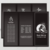 Zwart Wit One-legged King Pigeon Yoga Pose Logo (Voorkant / Achterkant)