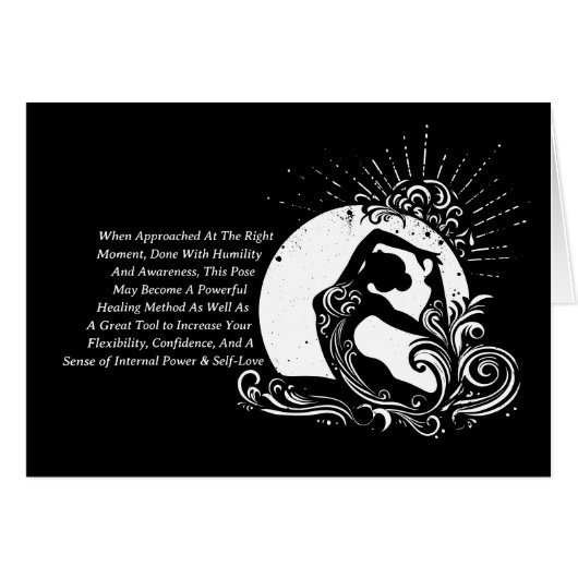 Zwart Wit One-legged King Pigeon Yoga Pose Logo (Voorkant Horizontaal)