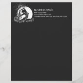 Zwart Wit One-legged King Pigeon Yoga Pose Logo Briefhoofd (Voorkant)