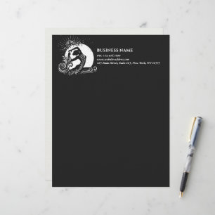 Zwart Wit One-legged King Pigeon Yoga Pose Logo Briefhoofd