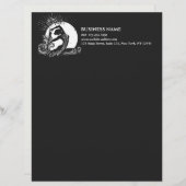 Zwart Wit One-legged King Pigeon Yoga Pose Logo Briefhoofd (Voorkant / Achterkant)