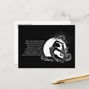 Zwart Wit One-legged King Pigeon Yoga Pose Logo Briefkaart