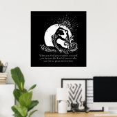 Zwart Wit One-legged King Pigeon Yoga Pose Logo Poster (Thuiskantoor)