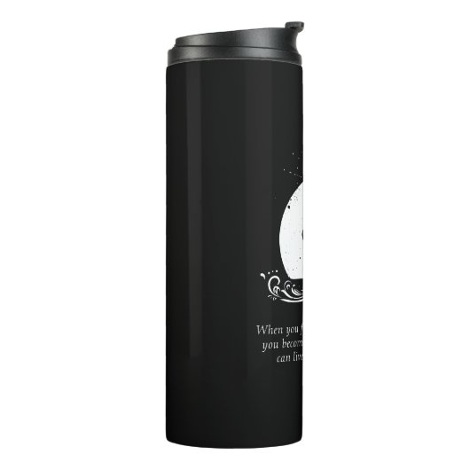 Zwart Wit One-legged King Pigeon Yoga Pose Logo Thermosbeker (Gedraaid links)