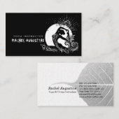 Zwart Wit One-legged King Pigeon Yoga Pose Logo Visitekaartje (Voorkant / Achterkant)