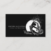 Zwart Wit One-Legged King Pigeon Yoga Pose Logo Visitekaartje (Voorkant)