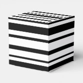 Zwart-wit oneffen strepen bedankdoosjes (Achterkant)