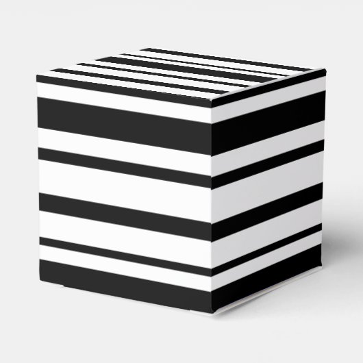 Zwart-wit oneffen strepen bedankdoosjes (Achterkant)