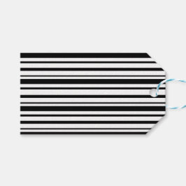 Zwart-wit oneffen strepen cadeaulabel