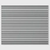 Zwart-wit oneffen strepen cadeaupapier (Vlak)