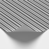 Zwart-wit oneffen strepen cadeaupapier (Hoek)