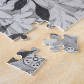 Zwart-wit Onmogelijke Bloemenwijnstokken Legpuzzel (Zijkant)