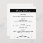 Zwart & Wit Ontvangst Menu Kaarten (Voorkant / Achterkant)