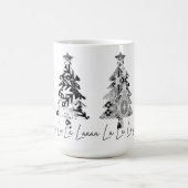 zwart-wit ontwerp kerstbomen koffiemok (Center)