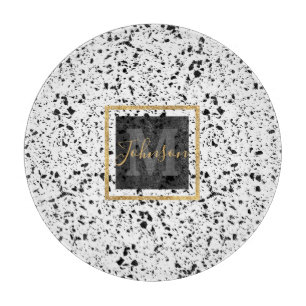 zwart-wit ontwerp terrazzo van de klasse snijplank
