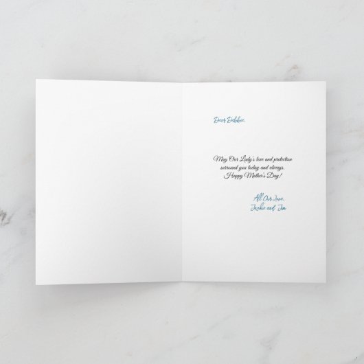 Zwart-wit ontwerp Virgin Mary Moederdag Kaart (Binnen)