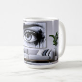 Zwart Wit Oog Koffiemok (Voorkant rechts)