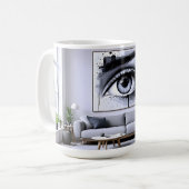 Zwart Wit Oog Koffiemok (Voorkant links)