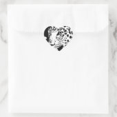 Zwart & Wit Oog van Luipaard Hart Sticker (Tas)