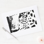 Zwart & Wit Oog van Luipaard Rechthoekige Sticker (Envelop)