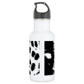 Zwart & Wit Oog van Luipaard Waterfles (Achterkant)