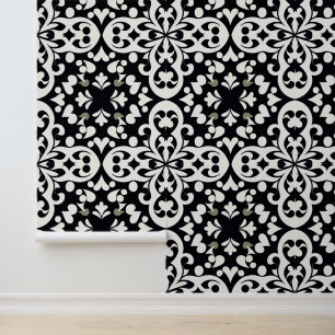 Zwart-wit oostelijk decor behang