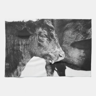 Zwart-wit op Angus Cattle Kitchen Towel Theedoek