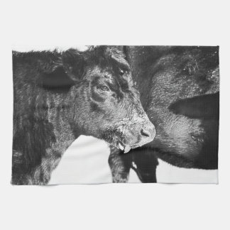 Zwart-wit op Angus Cattle Kitchen Towel Theedoek