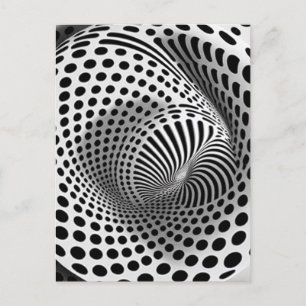 Zwart-wit op-art briefkaart