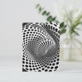 Zwart-wit op-art briefkaart (Staand voorkant)