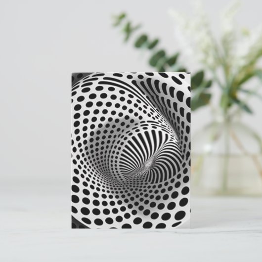 Zwart-wit op-art briefkaart (Staand voorkant)