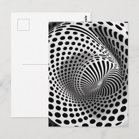 Zwart-wit op-art briefkaart (Voorkant / Achterkant)