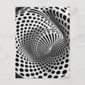 Zwart-wit op-art briefkaart (Voorkant)