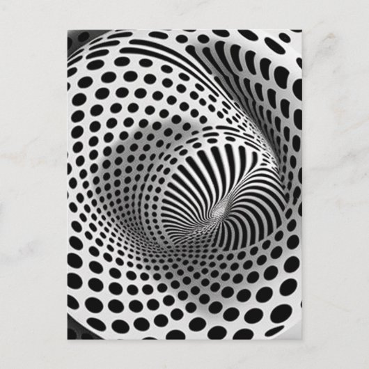 Zwart-wit op-art briefkaart (Voorkant)