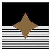 Zwart wit op Art Brown Diamond Poster (Voorkant)