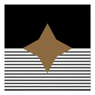 Zwart wit op Art Brown Diamond Poster