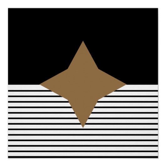 Zwart wit op Art Brown Diamond Poster (Voorkant)