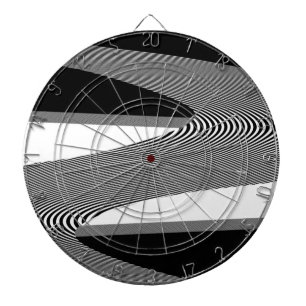 Zwart-wit op art design, dartboard dartbord