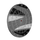 Zwart-wit op art design, dartboard dartbord (Voorkant Links)