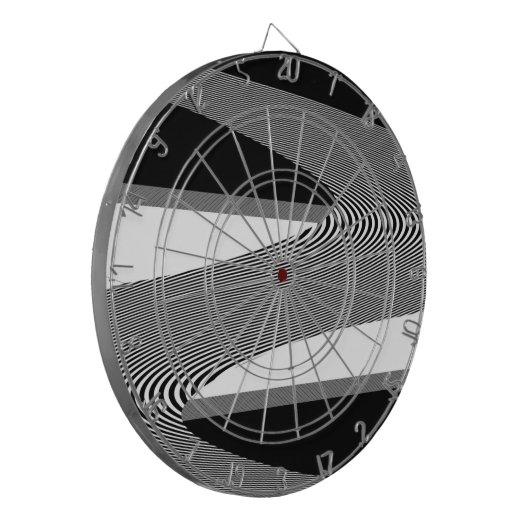Zwart-wit op art design, dartboard dartbord (Voorkant Links)