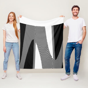 Zwart-wit op art design, griezellenbak fleece deken