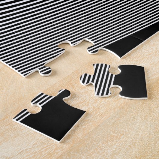 Zwart-wit op art design, puzzel legpuzzel (Zijkant)